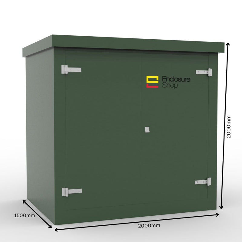 GRP Walk In Enclosure 2000mm x 1500mm x 2000mm - DPM15 with Dimensions